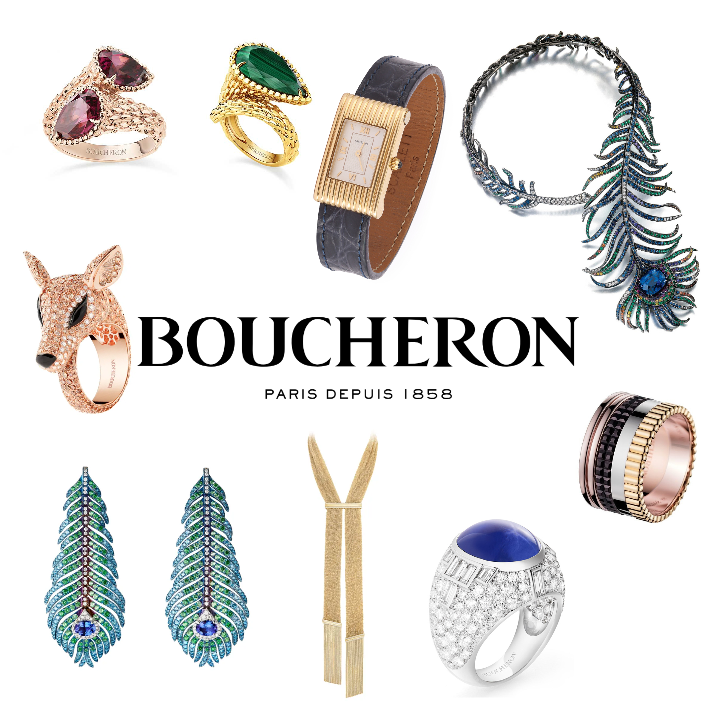 Boucheron Boucheron Quatre Wedding Band in Pink Gold with White  main image 3