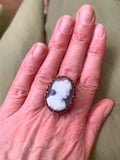 Bague Ancienne Camée Agate Or Jaune 18 Carats