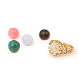 Bague Cocktail Gilbert Albert 5 Boules Interchangeables Or Jaune 18 Carats