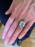 Bague Aigue-Marine Rectangle 10 Carats Or Jaune 18 Carats
