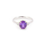 Bague Saphir Mauve 2.07 Carats Diamants Or Gris 18 Carats