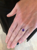 Bague Saphir Mauve 2.07 Carats Diamants Or Gris 18 Carats