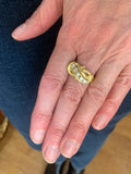Vintage Diamonds 18 Carat Yellow Gold Wooden Branch Ring