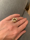 Bague Grelot Perles de Culture Or Jaune 18 Carats