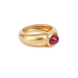 Bague Jonc Rubis Cabochon Or Jaune 18 Carats