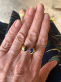 Bague Vintage Ouverte Saphirs Cabochons Or Jaune 18 Carats