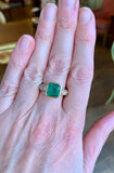 Bague Emeraude 2.73 Carats Diamants Or Jaune 18 Carats (Certificat)