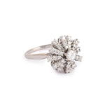 1 Carat Diamonds 18 Carats White Gold Snowflake Ring