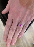 1.20 Carats Pink Sapphire Diamonds 18 Carats White Gold Ring