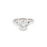 Bague Solitaire Diamant 2.40 Carats Platine Or Gris 18 Carats (Certificat)