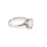 Bague Solitaire Diamant 2.40 Carats Platine Or Gris 18 Carats (Certificat)