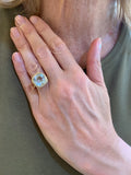 Isabelle Langlois Aquamarine Diamonds 18 Carats Yellow Gold Ring