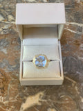 Isabelle Langlois Aquamarine Diamonds 18 Carats Yellow Gold Ring