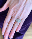 Bague Jonc Diamants 2.20 Carats Or Gris 18 Carats