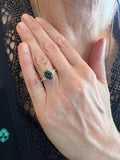 2.58 Carats Green Sapphire Diamonds Rose Gold Ring