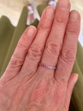 Alliance Tour Complet Saphirs Arc-En-Ciel Or Gris 18 Carats