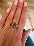 Bague Chevalière Améthyste 2.70 Carats Or Jaune 18 Carats