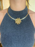 1.20 Carats Diamonds 18 Carat Yellow Gold Thistle Brooch