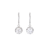 Boucles d'Oreilles Dormeuses Diamants 1.70 Carats Platine Or Gris 18 Carats