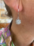 Boucles d'Oreilles Dormeuses Diamants 1.70 Carats Platine Or Gris 18 Carats