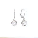 Boucles d'Oreilles Dormeuses Diamants 1.70 Carats Platine Or Gris 18 Carats