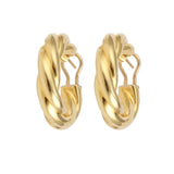 Vintage 18 Carats Yellow Gold Twisted Hoop Earrings