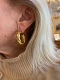 Vintage 18 Carats Yellow Gold Twisted Hoop Earrings