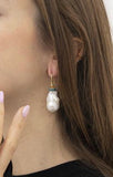 Baroque Pearls Opal 18 Carats Yellow Gold Earrings