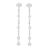 Boucles D’Oreilles Diamants Poire Diamants Baguette 4.50 Carats Or Gris 18 Carats