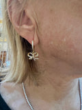 Ribbon Bow Diamonds 18 Carats Rose Gold Dormeuses Earrings