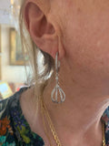 Hot Air Balloon earrings paved diamonds and white gold