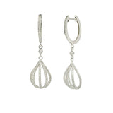 Hot Air Balloon earrings paved diamonds and white gold