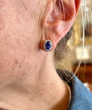 Tanzanites Diamonds 14 Carats White Gold Studs Earrings