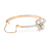 Bracelet Jonc 3 carat Diamants Taille Ancienne Platine Or Jaune 18 Carats