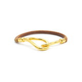 Bracelet Hermès Jumbo Métal Doré Cuir