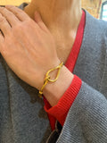 Bracelet Hermès Jumbo Métal Doré Cuir