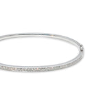 18K White Gold Diamonds Demi-Paved Bangle Bracelet