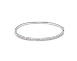 18K White Gold Diamonds Demi-Paved Bangle Bracelet