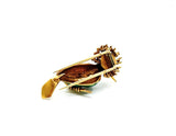 Enamel 18 Carat Yellow Gold Green Woodpecker Brooch