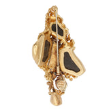 Gilbert Albert Opal Diamonds Uvarovites 18 Carats Yellow Gold Pendant Brooch