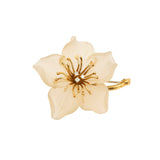 Vintage Rock Crystal Diamonds 18 Carats Yellow Gold Lilly Brooch