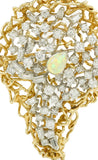 Broche/ Pendentif Vintage Opale Diamants 4.60 Carats Or Jaune 18 Carats