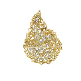 Broche/ Pendentif Vintage Opale Diamants 4.60 Carats Or Jaune 18 Carats