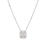 Collier Diamants Effet Taille Emeraude Or Gris 18 Carats