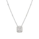 Collier Diamants Effet Taille Emeraude Or Gris 18 Carats