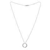 Collier Deux Cercles Pavage Diamants Or Gris 18 Carats