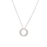 Two Circles Pave Necklace Diamonds 18K White Gold