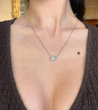 Collier Pneu Diamant 1 Carat Or Gris 18 Carats