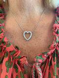 Collier Cœur Diamants 1.60 Carats Or Gris 18 Carats