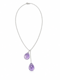 Collier Gouttes Améthystes Or Gris 18 Carats